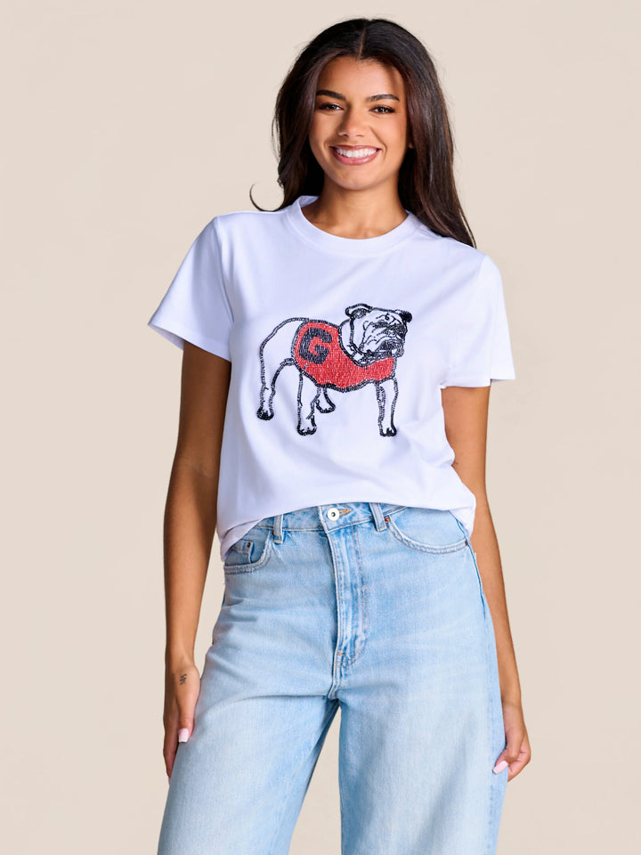 GEORGIA MASCOT BEADED TEE