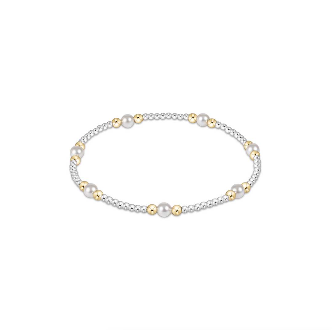 PURPOSE PEARL 4MM MIXED METAL BRACELET