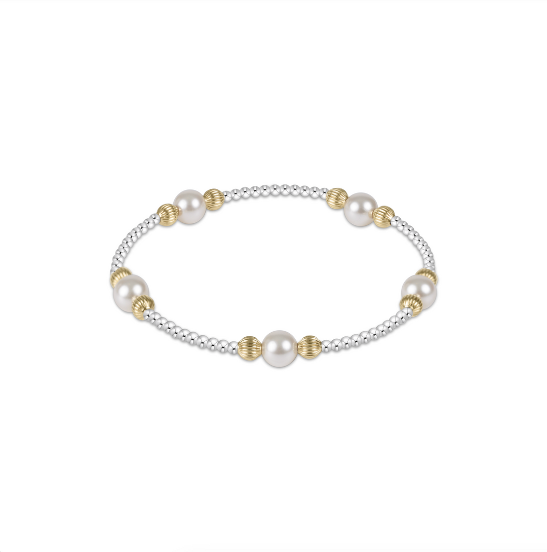 PURPOSE PEARL 6MM DIGNITY MIXED METAL BRACELET