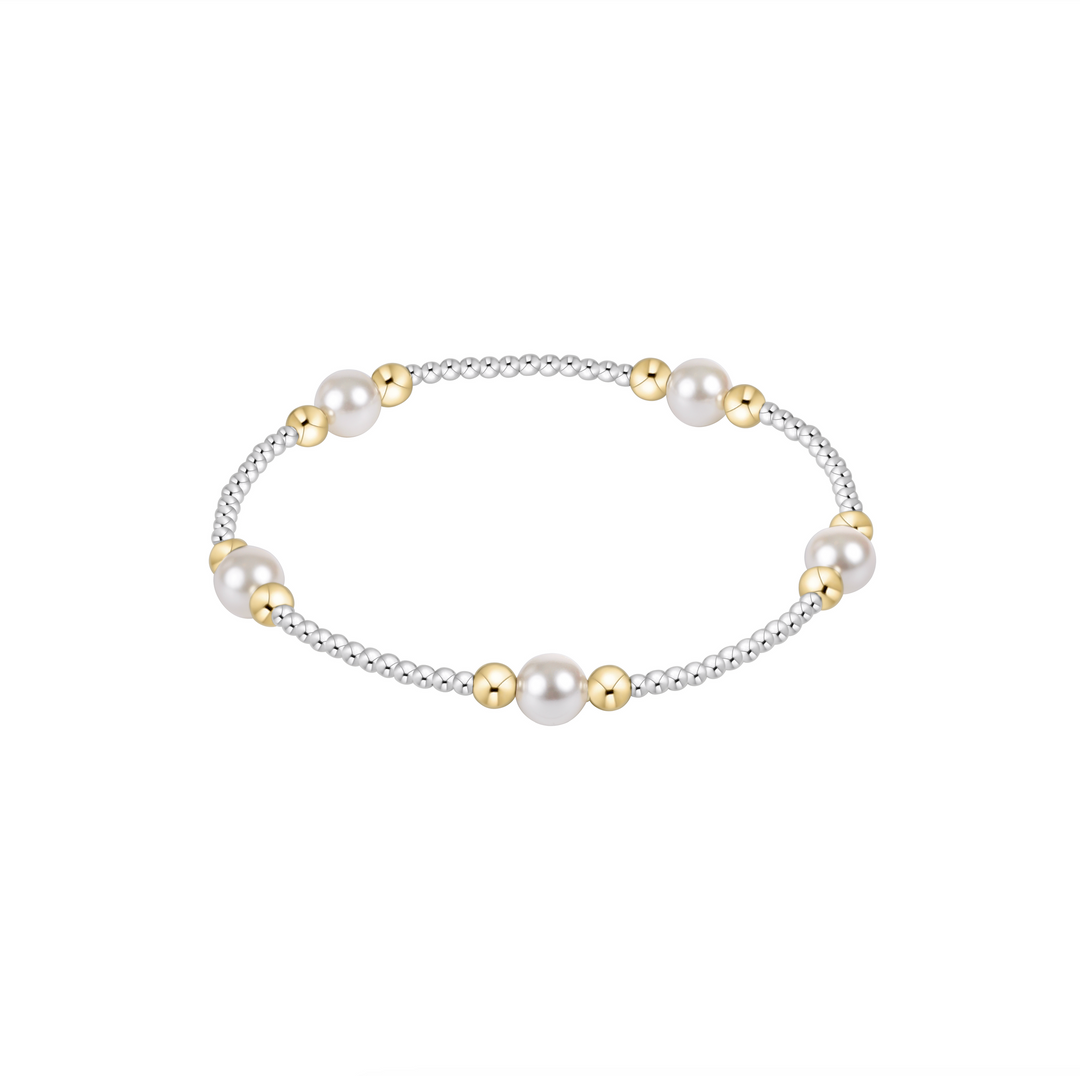 PURPOSE PEARL 6MM MIXED METAL BRACELET