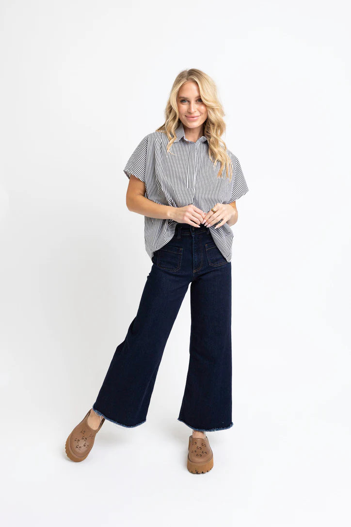 black stripe tunic top - karlie