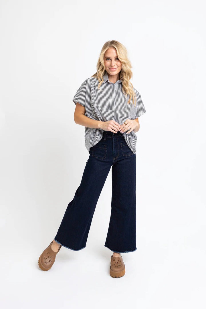 black stripe tunic top - karlie