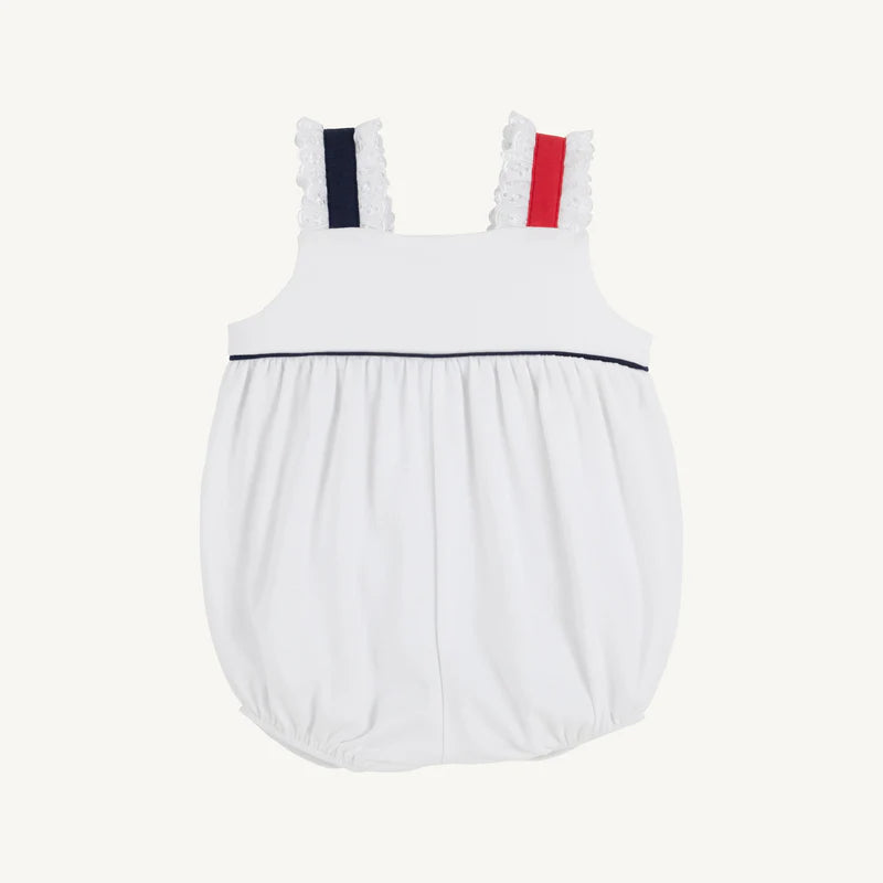 WORTH AVENUE WHITE WITH NAVY & RED BABS BUBBLE