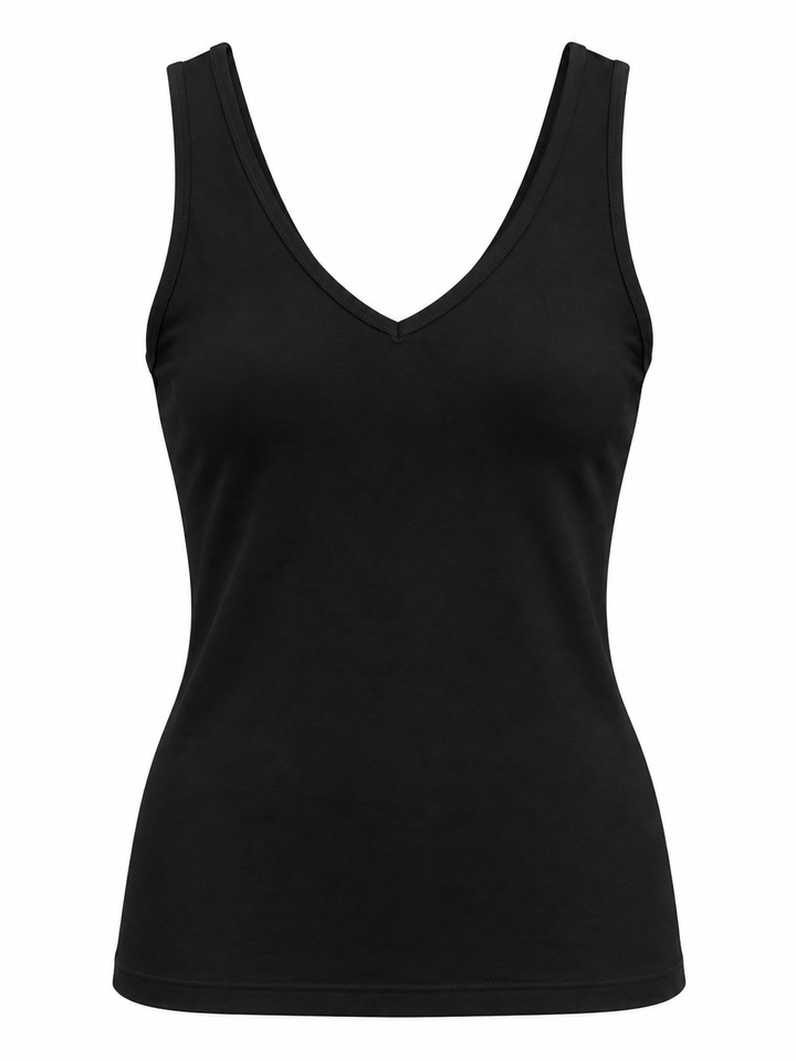 BLACK REVERSIBLE VNECK &amp; SCOOP NECK SEAMLESS TANK