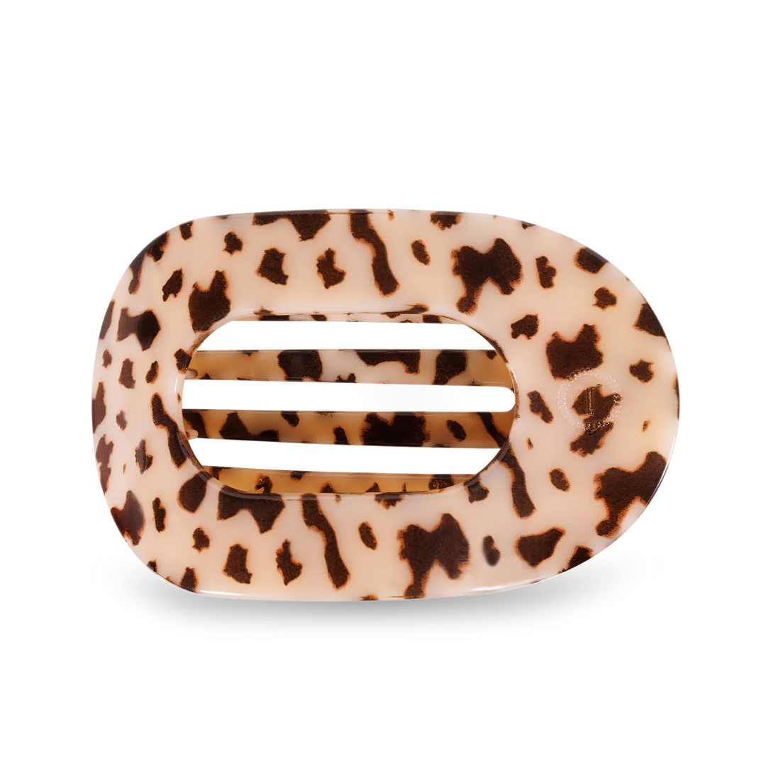 TELETIES LARGE FLAT ROUND HAIR CLIP BLONDE TORTOISE