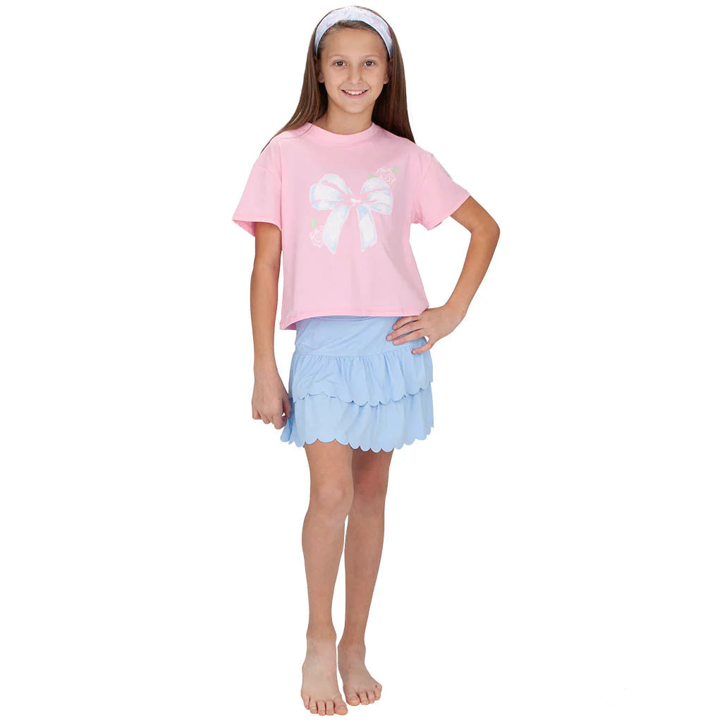 LIGHT BLUE SCALLOPED SKORT