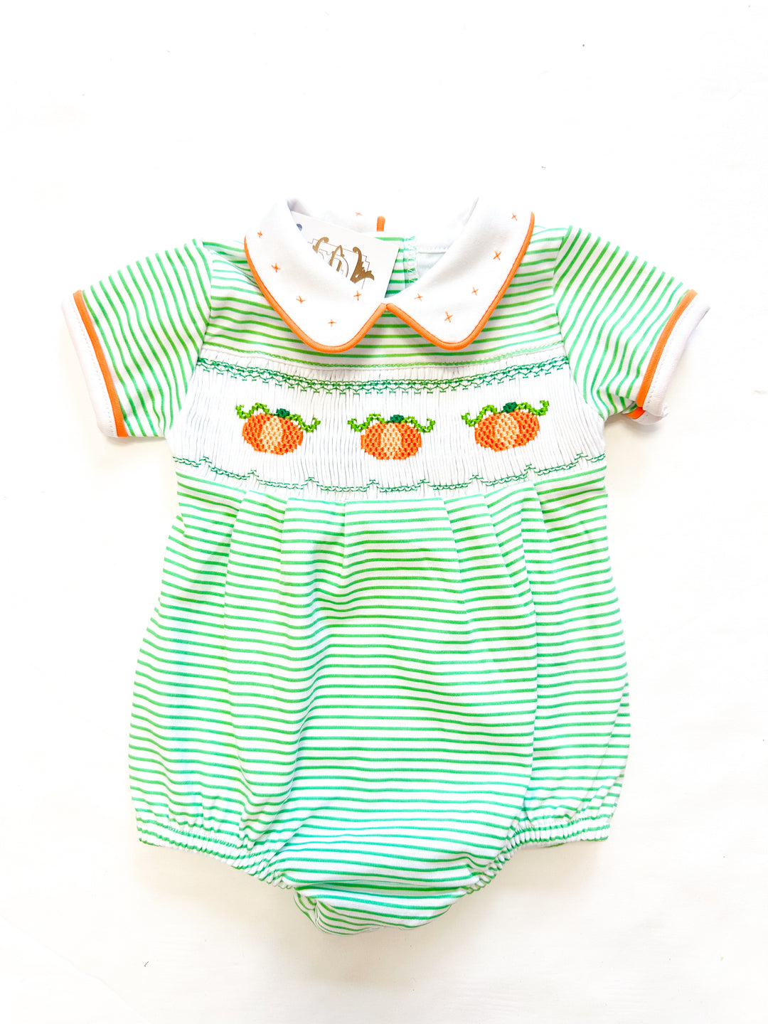 Lil' Pumpkin Classics Smocked Bubble – Baby Fall Outfit with Pumpkin Embroidery