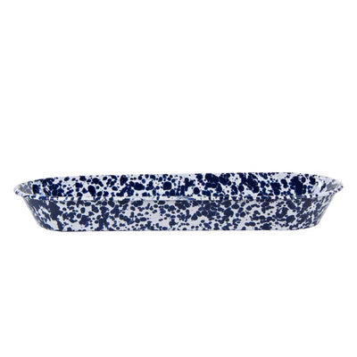 COBALT SWIRL OVAL BASKET