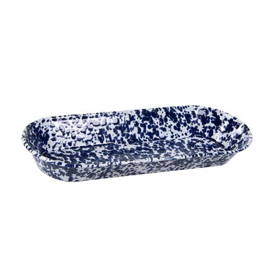 COBALT SWIRL OVAL BASKET