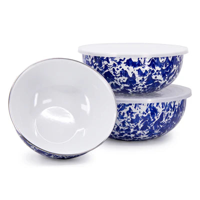 COBALT SWIRL MIXING BOWL SET