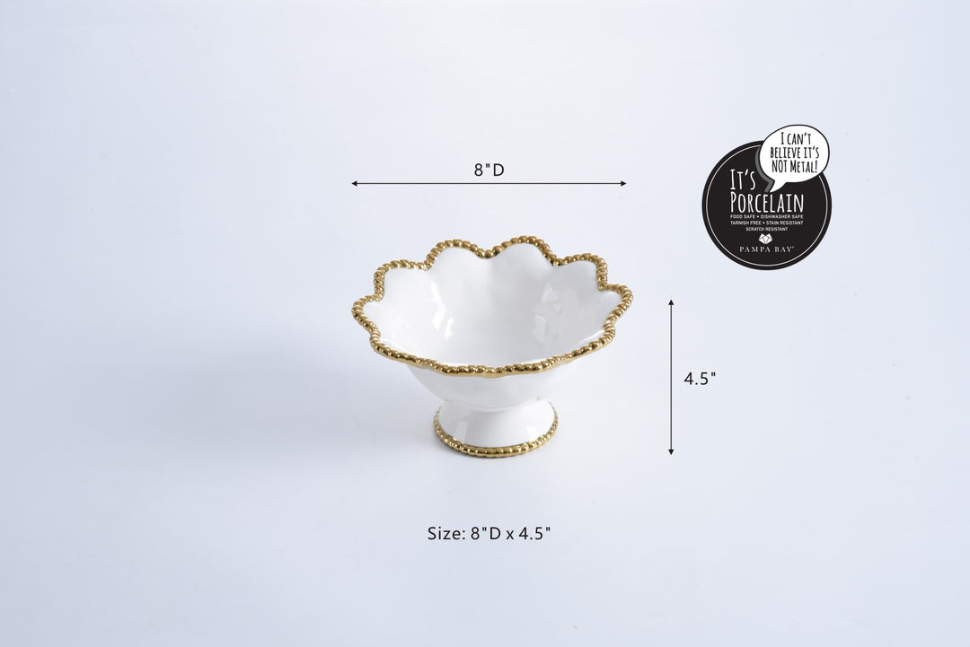 GOLDEN SALERNO FLOWER FOOTED BOWL