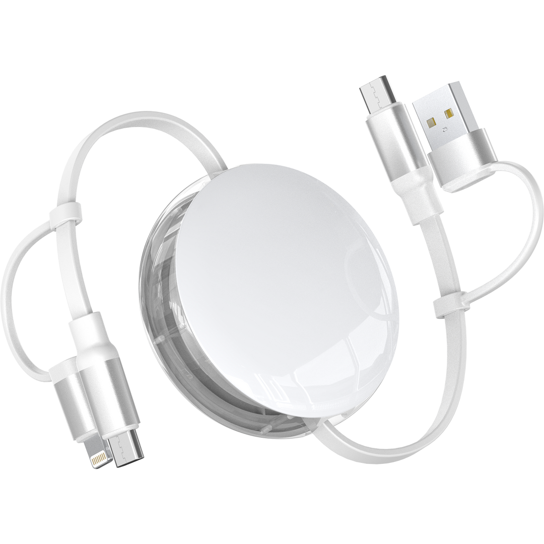 3-IN-1 WHITE RETRACTABLE CABLE