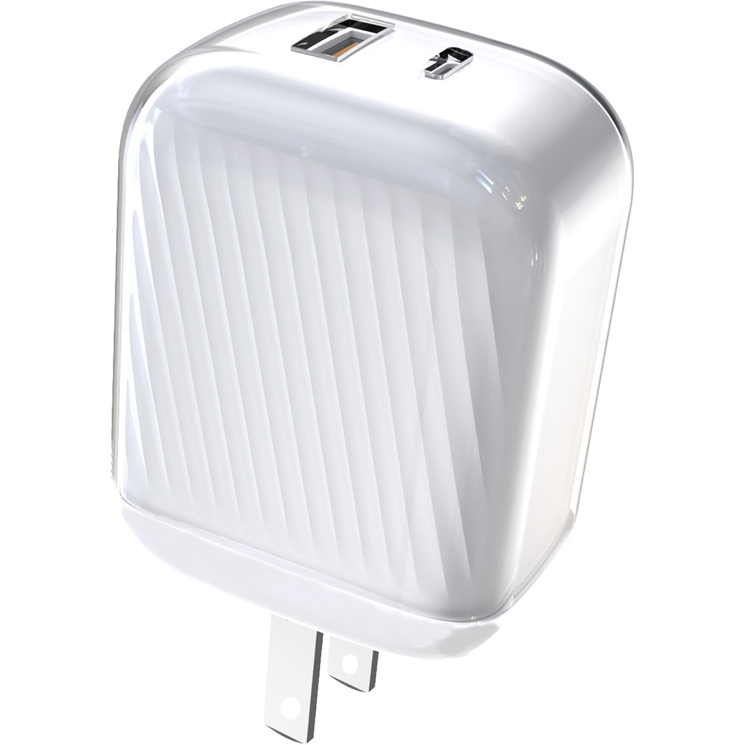 USB-A + USB-C WHITE 30W FAST CHARGING ADAPTER