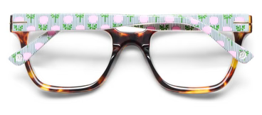 BUZZWORTHY - TORTOISE/MARIGOLD TICKING STRIPE PINK READING GLASSES
