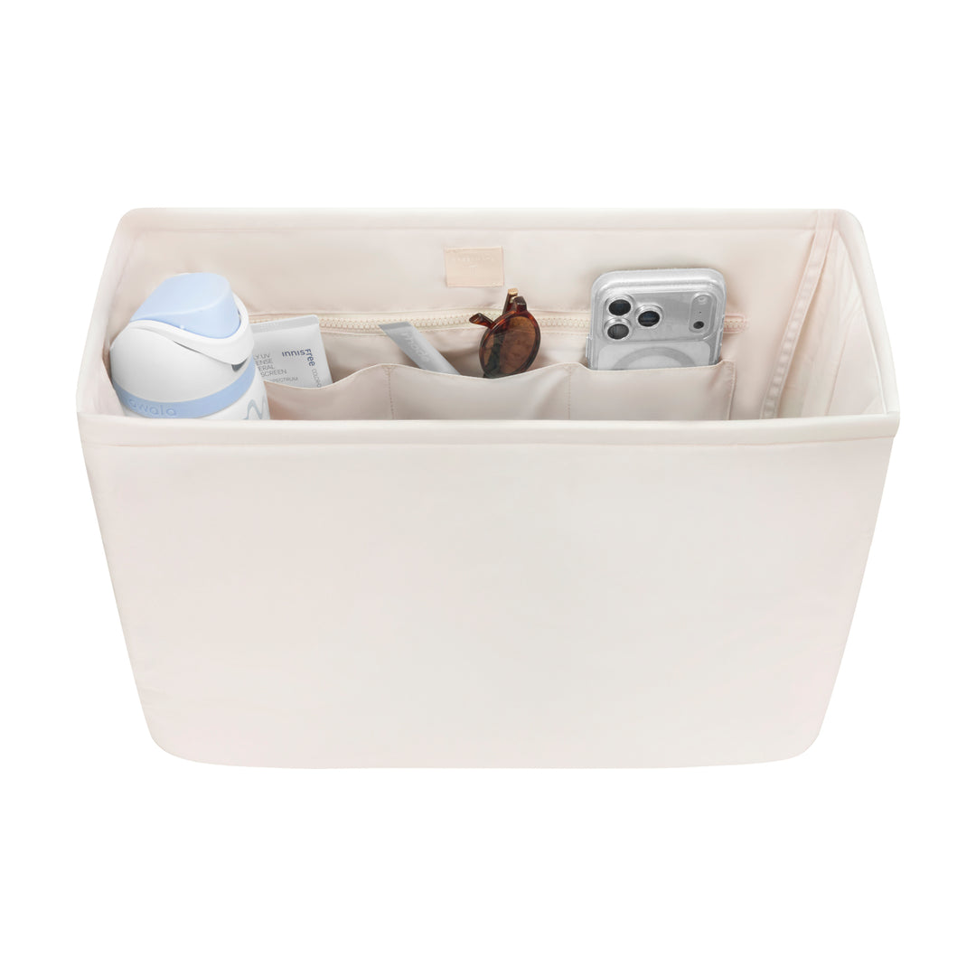 FRENCH VANILLA JELLY TOTE ORGANIZER WITH FOUR SLOTS ON WHITE BACKGROUND