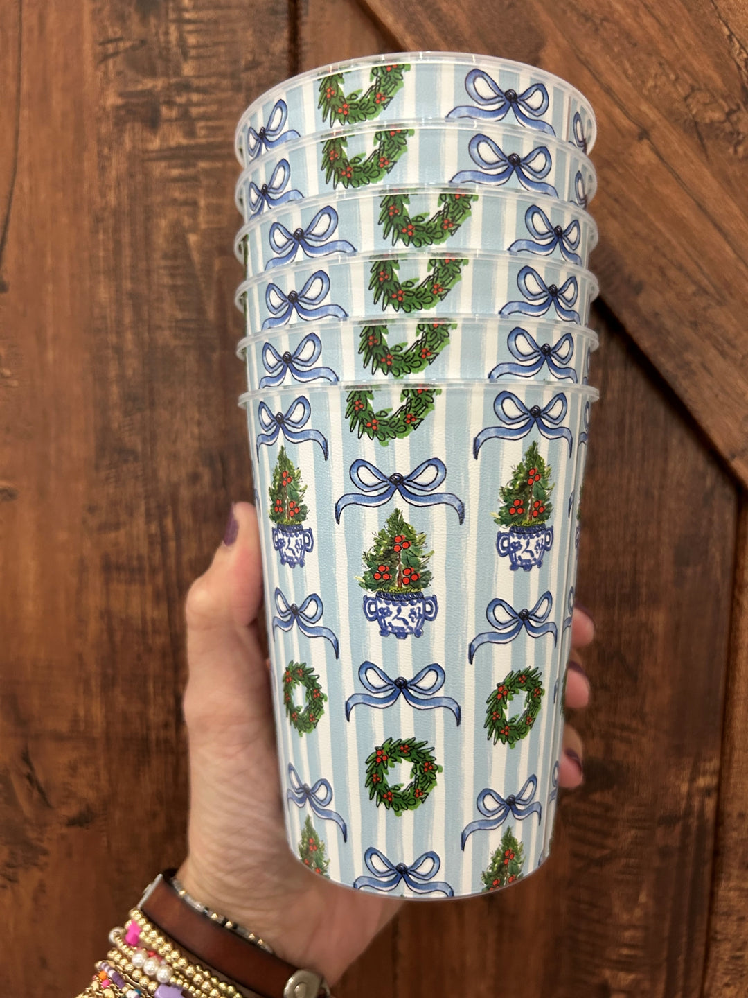 BLUE & WHITE CHINOISERIE CHRISTMAS CUPS SET