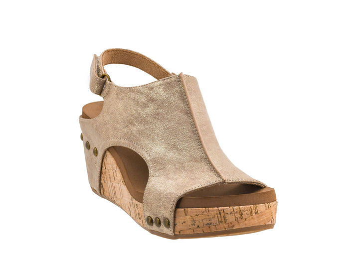 GOLD WASHED METALLIC CARLEY PLATFORM WEDGE