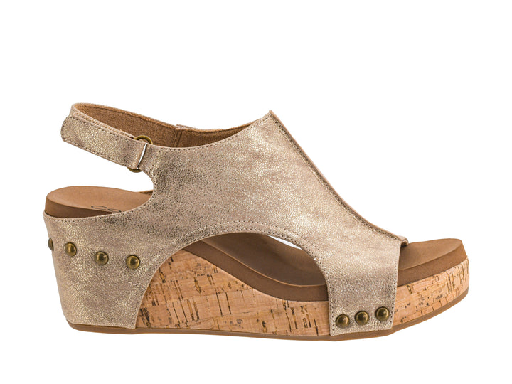 GOLD WASHED METALLIC CARLEY PLATFORM WEDGE