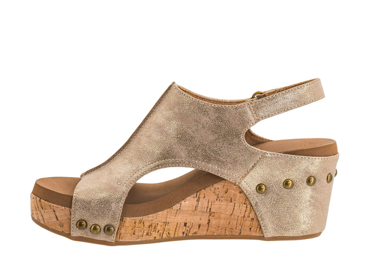 GOLD WASHED METALLIC CARLEY PLATFORM WEDGE