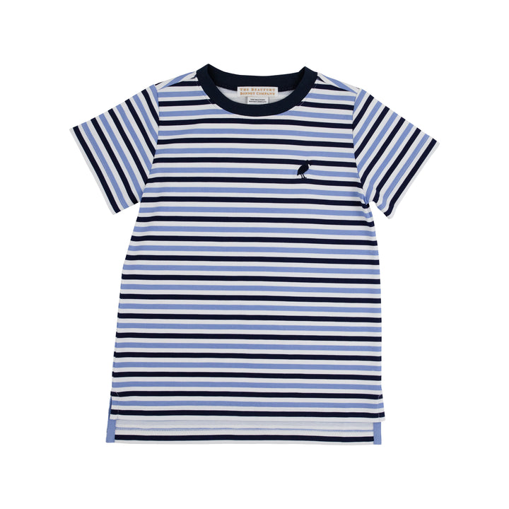 NAVY KENNEDY CRUISE STRIPE CARTER CREWNECK