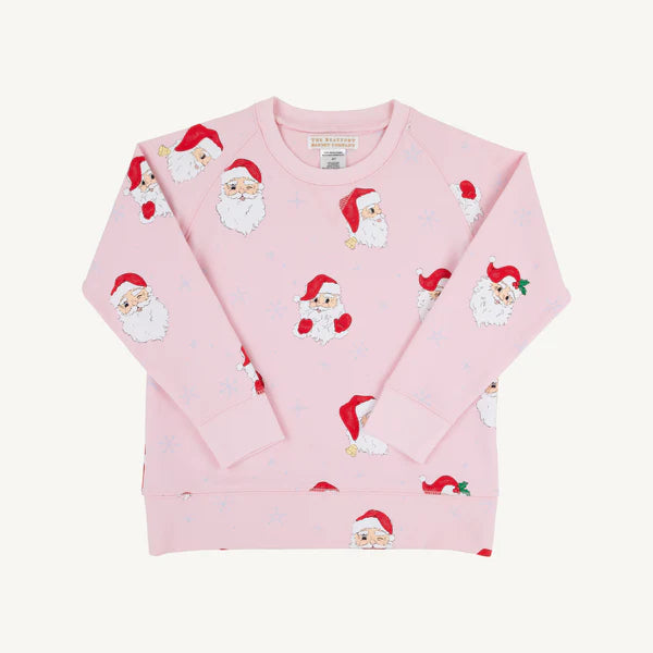 Pink sweater with Santa Claus pattern on a white background