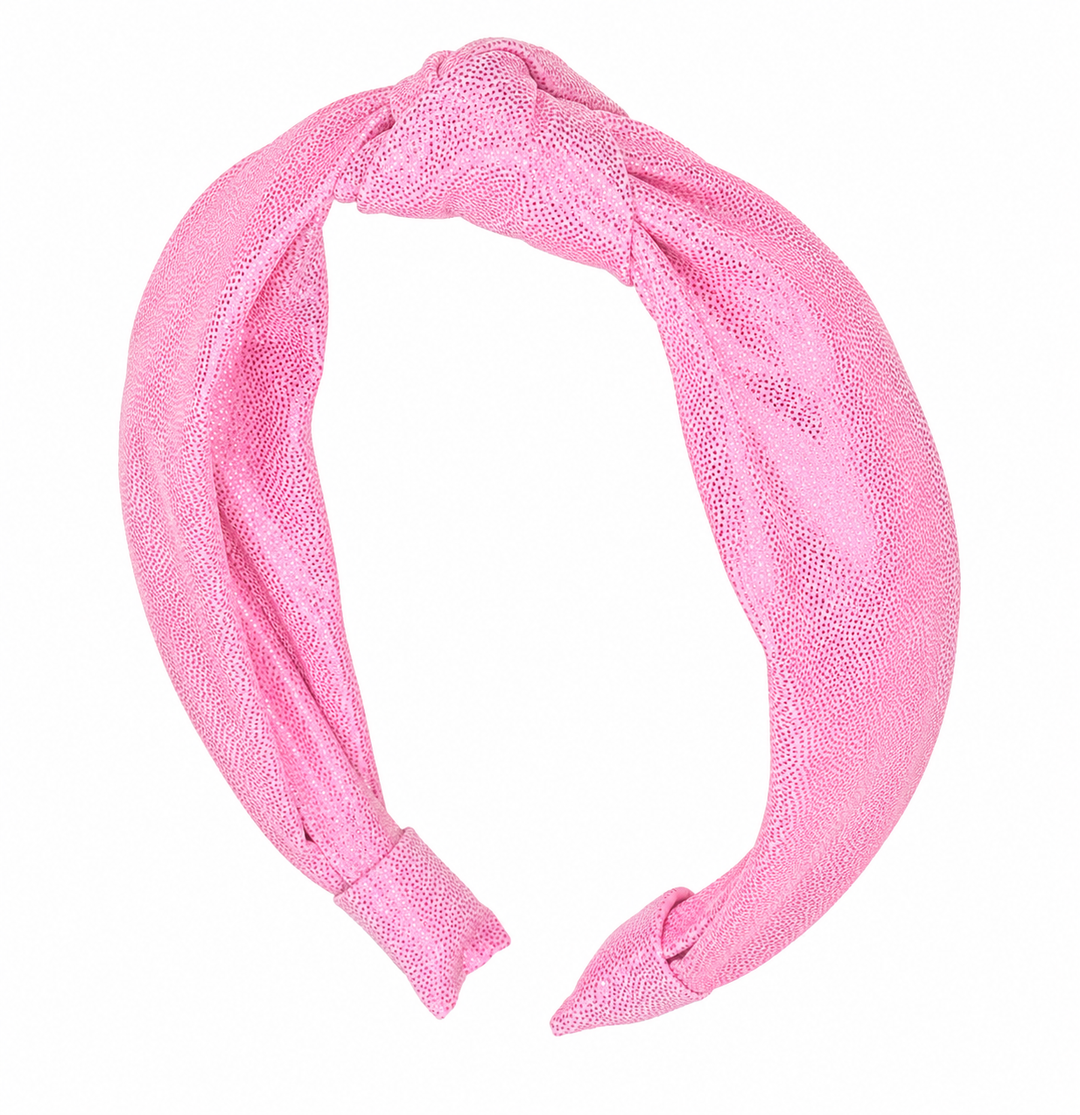 PINK SHIMMER TOP KNOT YOUTH HEADBAND