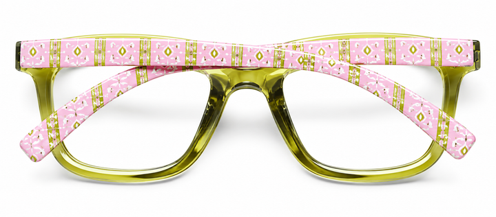 TO THE MAX - GREEN/ROSEMARY STRIPE PINK READING GLASSES