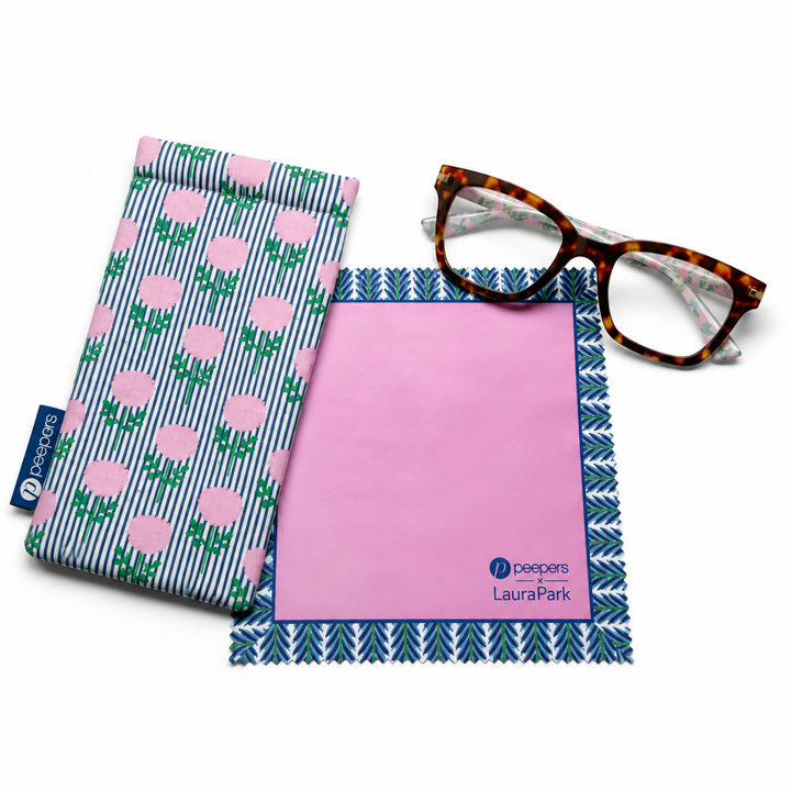 BUZZWORTHY - TORTOISE/MARIGOLD TICKING STRIPE PINK READING GLASSES