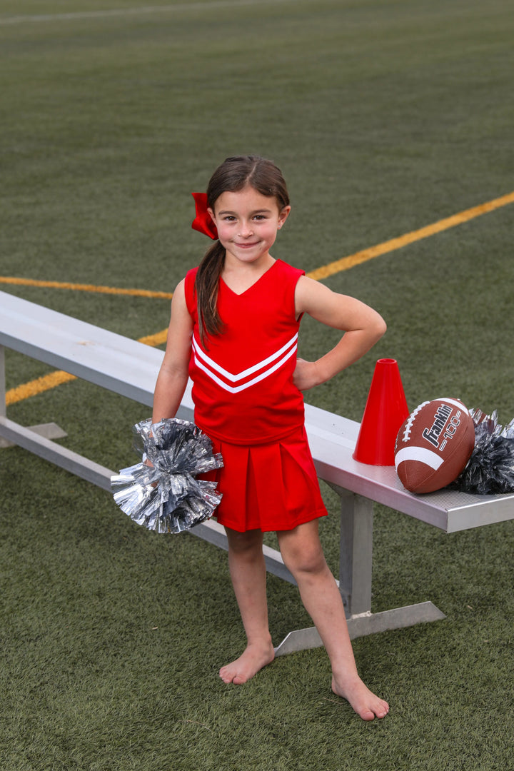 RED KNIT CHEER UNIFORM SET