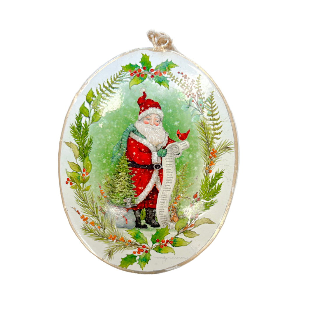 Vintage Santa Scene Ornament – Classic Christmas Ornament | Walker Boutique