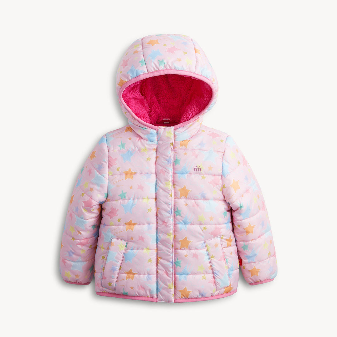 PINK STARS PUFFER JACKET