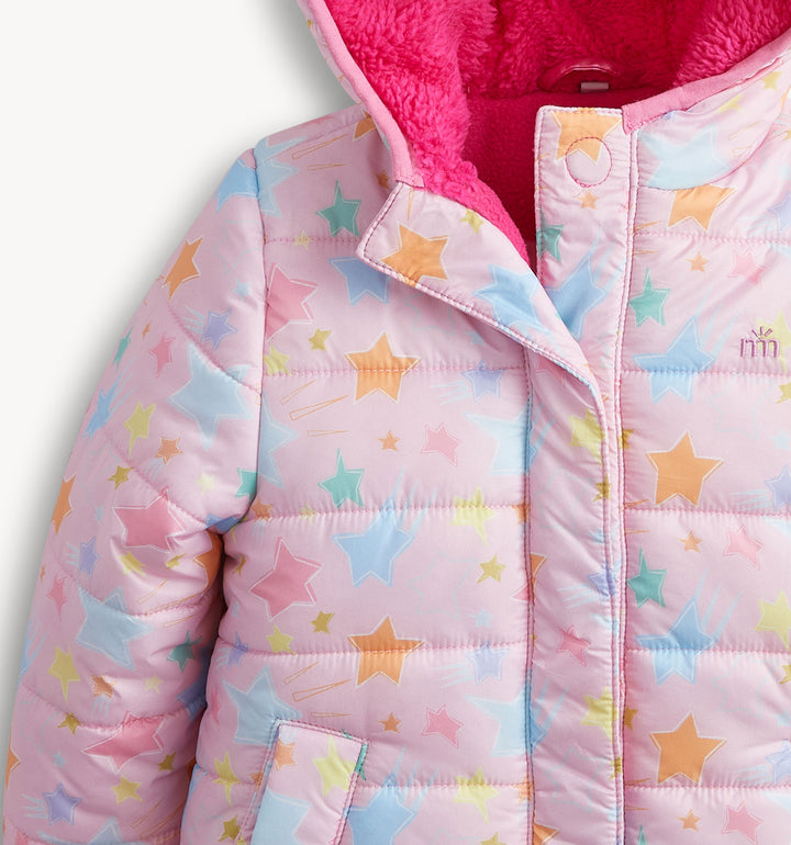 PINK STARS PUFFER JACKET