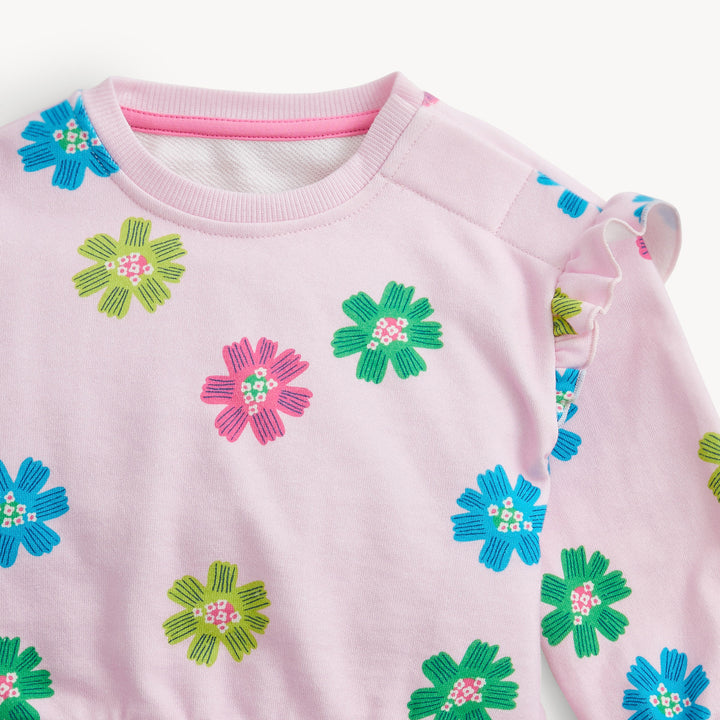 PINK FLORAL FRENCH TERRY SWEATER & PANT SET