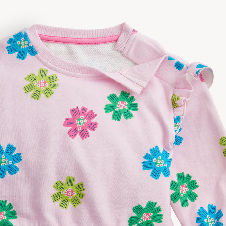 PINK FLORAL FRENCH TERRY SWEATER & PANT SET