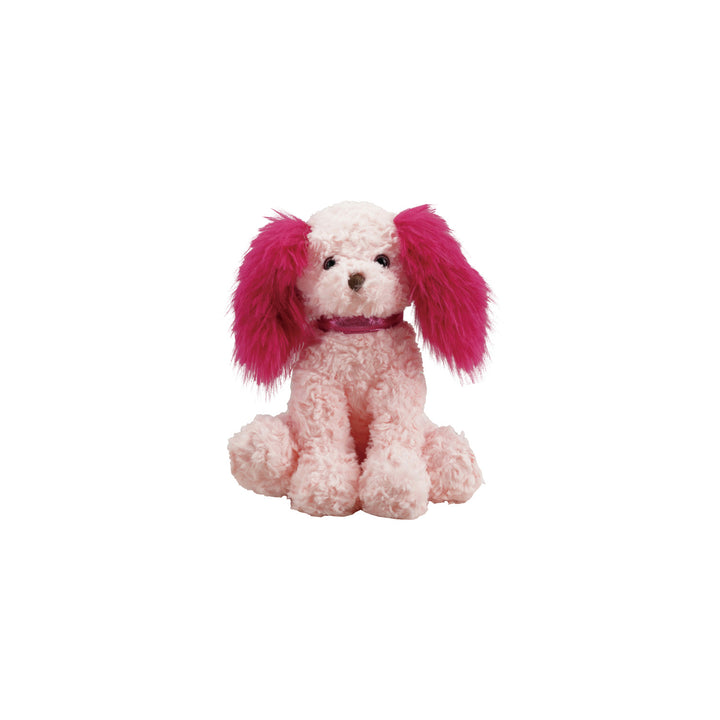 PINK POODLE WITH FUCHSIA EARS STUFFED ANIMAL
