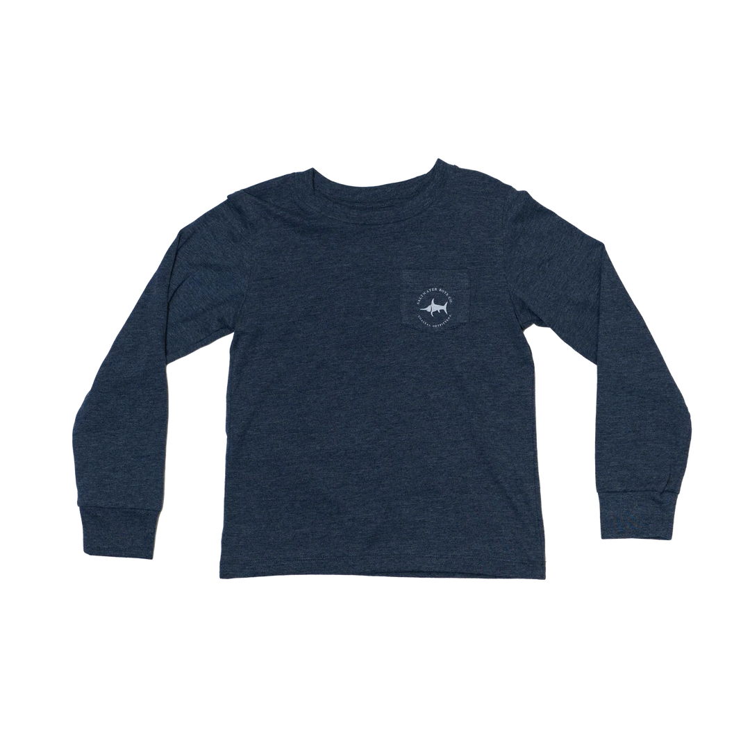 LONG SLEEVE BLUE BOYS T-SHIRT WITH FRONT POCKET