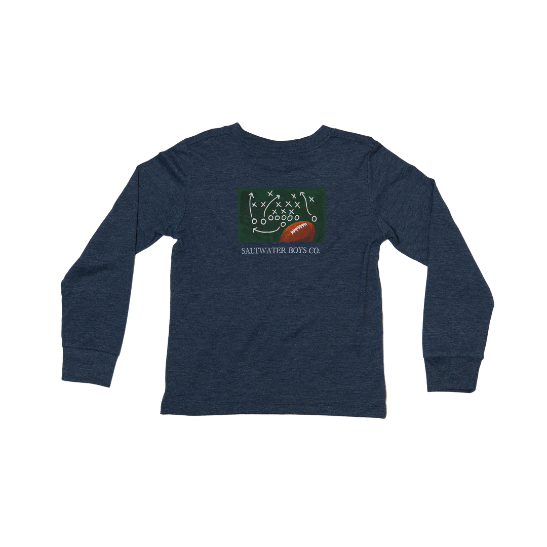 HEATHER BLUE PLAYBOOK LONG SLEEVE GRAPHIC TEE