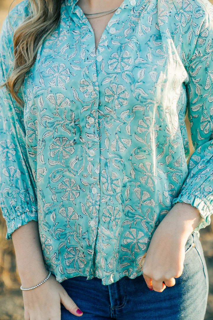 CLARA THE LABEL: SAGE BLOUSE | ETHEREAL BLUE