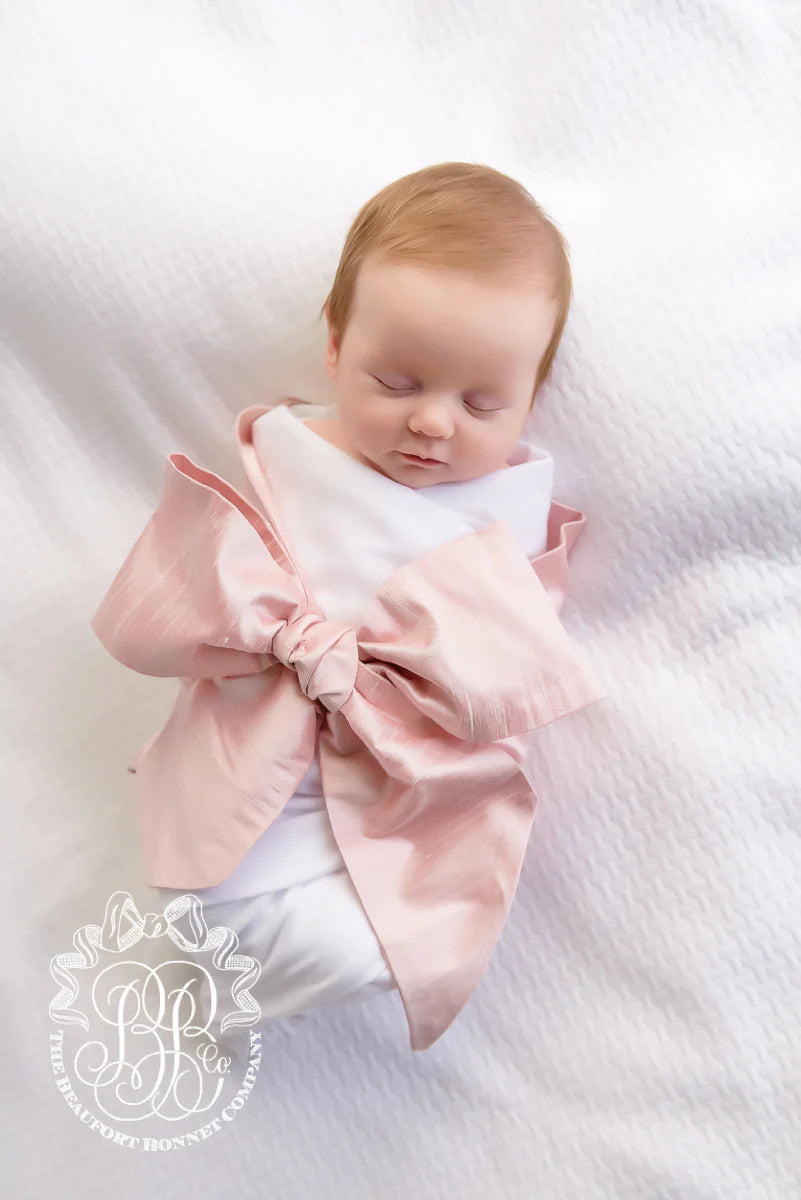 SOUTHERN BLUSH SILK BOW SWADDLE