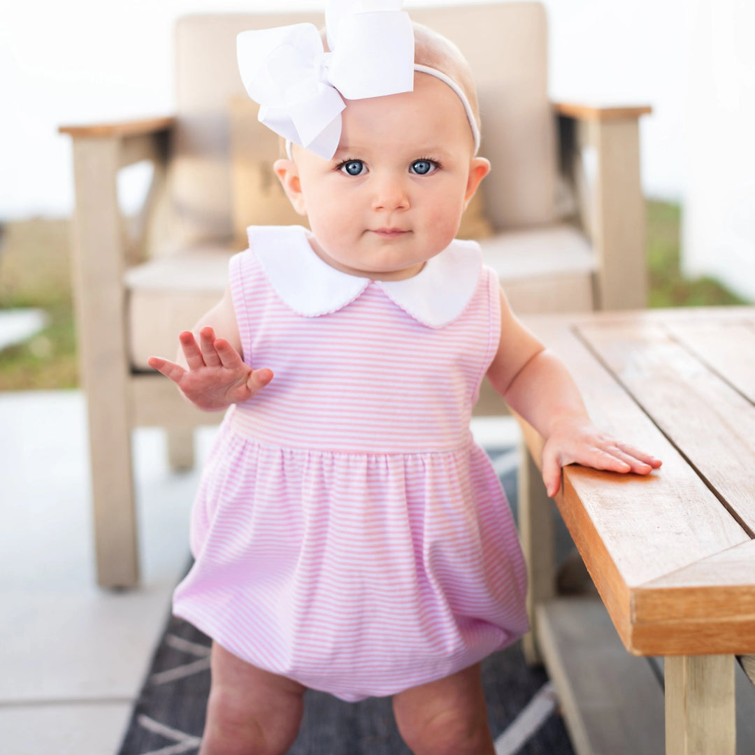 LIGHT PINK STRIPE CHARLOTTE SLEEVELESS BUBBLE