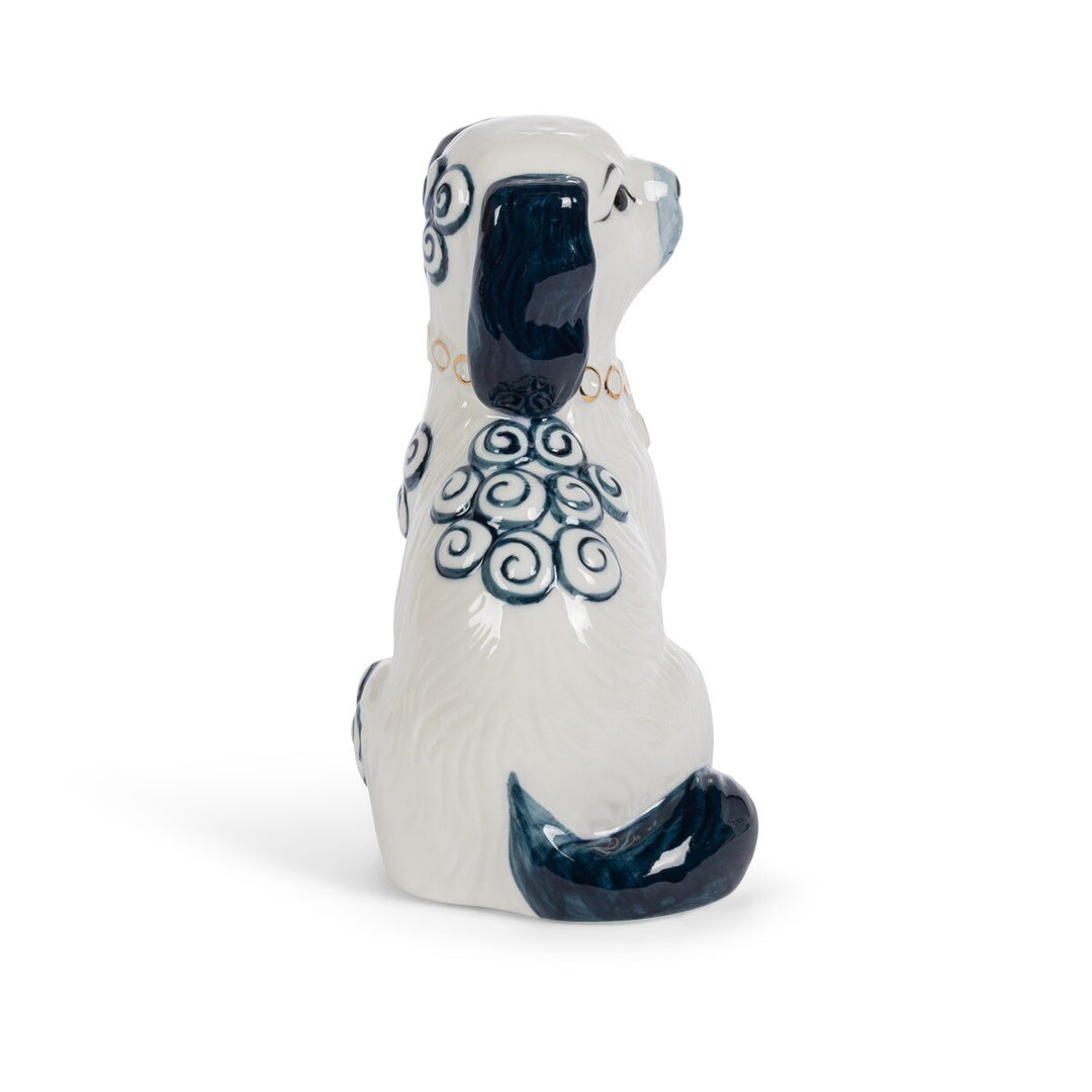 NAVY PORCELAIN STAFFORDSHIRE DOG FIGURINE SET