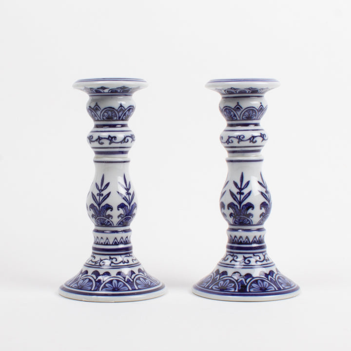 BLUE CHINOISERIE SMALL CANDLESTICK