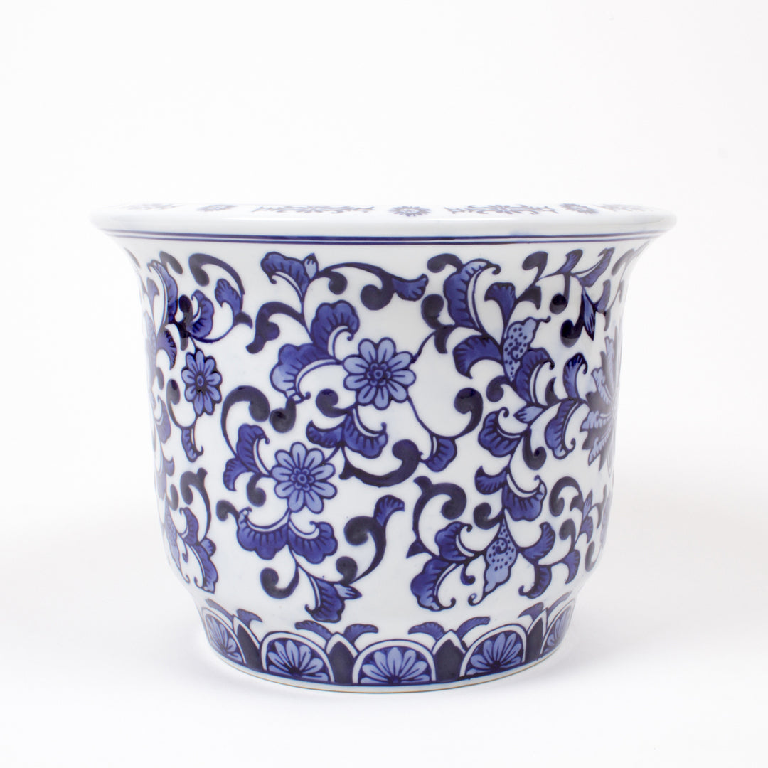 SMALL BLUE CHINOISERIE PLANTER