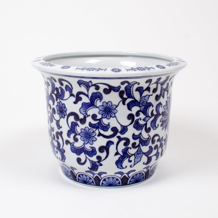 SMALL BLUE CHINOISERIE PLANTER