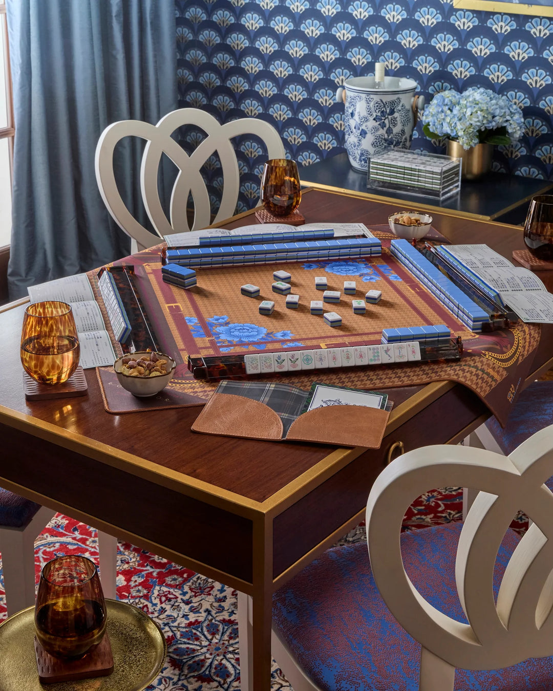 Oh My Mahjong Tortoise Shell Rack & Pusher Set acrylic rack and pusher set for elevated mahjong table styling | Walker Boutique