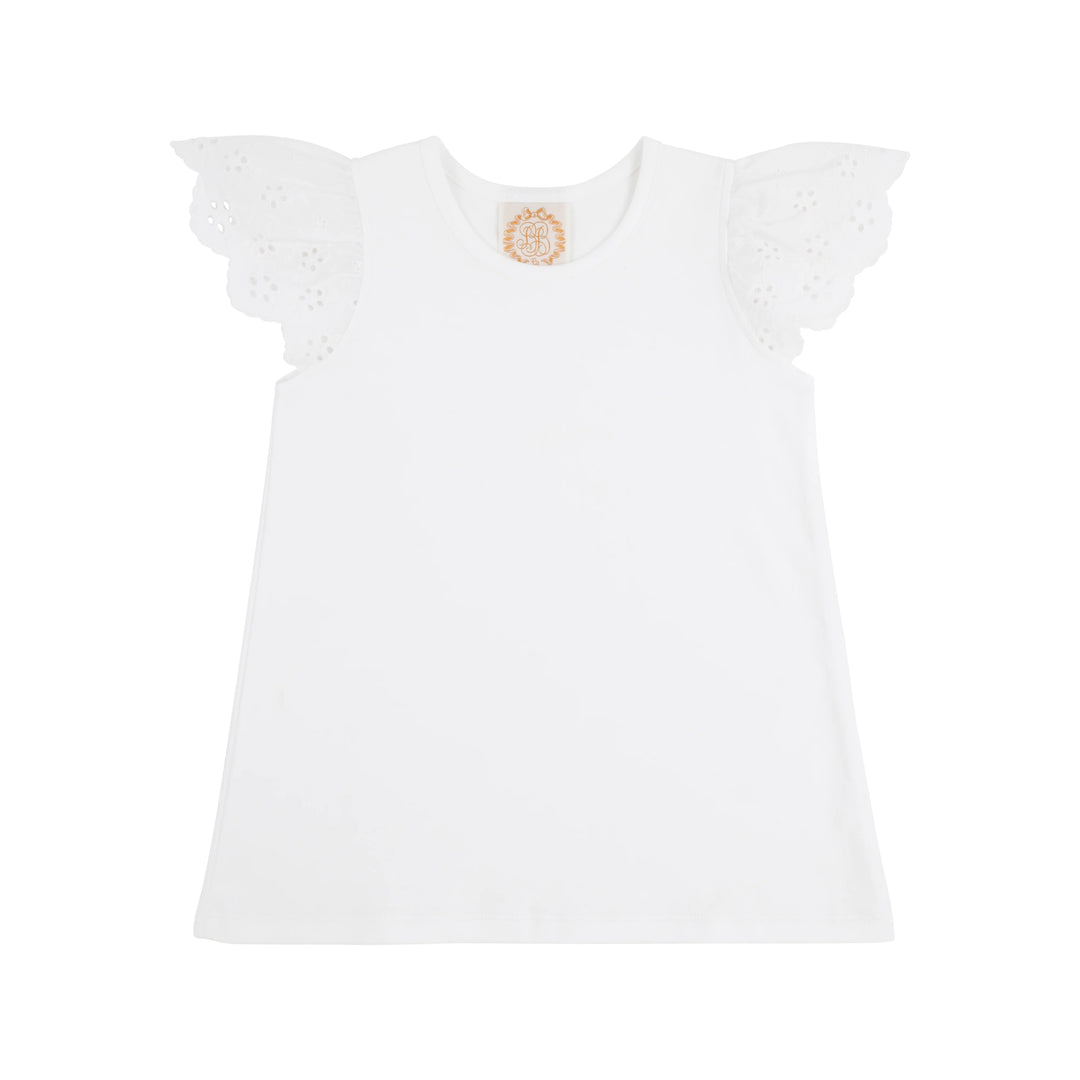 WORTH AVENUE WHITE ELLENS EYELET TOP