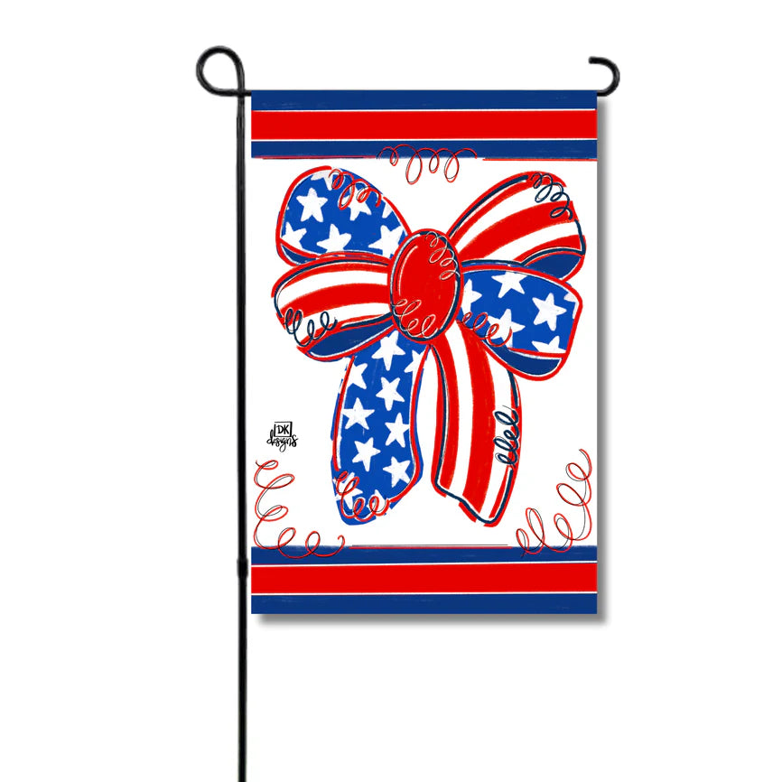PATRIOTIC BOW GARDEN FLAG