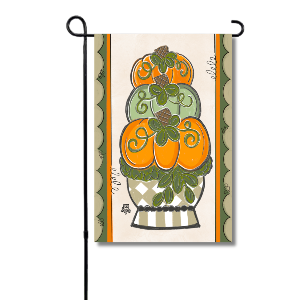 TAN PUMPKIN TOPIARY GARDEN GLAM