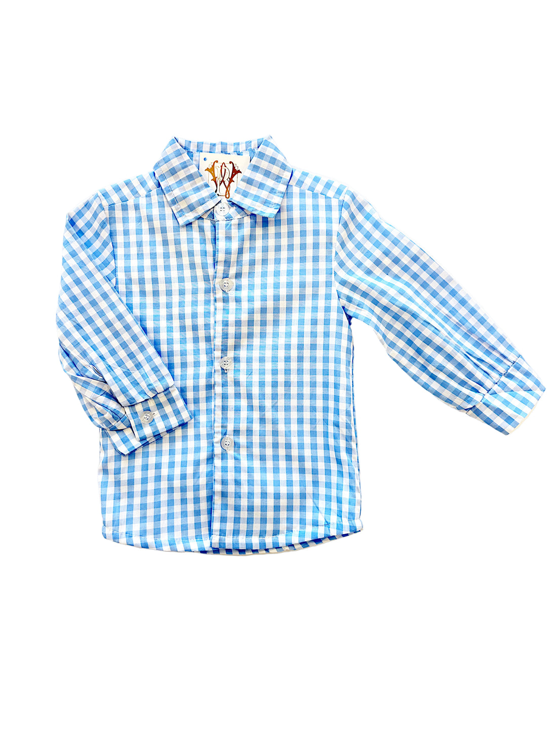 Boys Blue Gingham Button Down Shirt – Classic Southern Style Gingham Dress Shirt for Boys | Walker Boutique