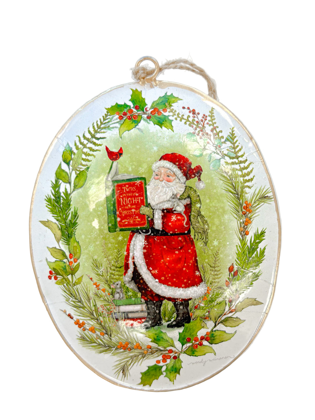 Vintage Santa Scene Ornament – Classic Christmas Ornament | Walker Boutique